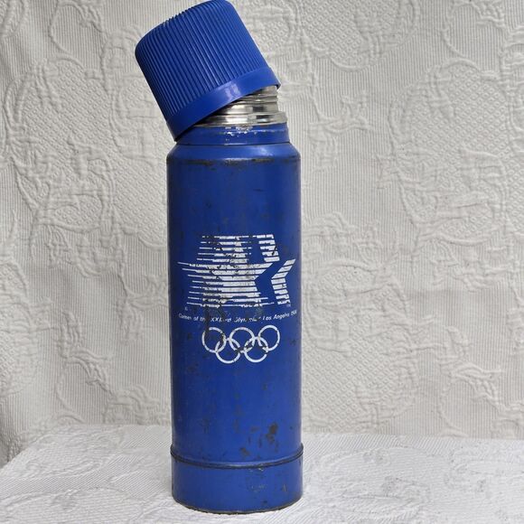 Rare California LA 80s Olympic Games Stainless Steel Thermos Water Bottle Handle - Picture 2 of 10